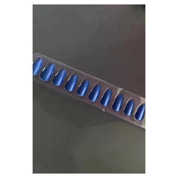 Caş Dekorasyon Lacivert Renk 12'li Takma Tırnak (Yapıştırıcılı) - Görsel 4