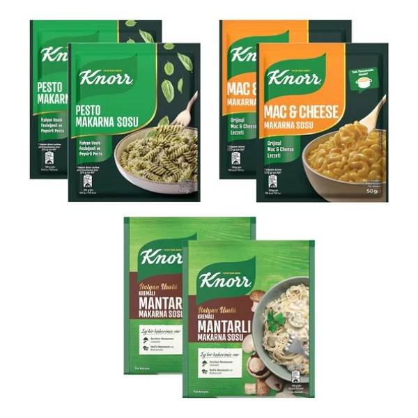 Knorr Makarna Sosu 3 Çeşit 6 Lı Karma Paket - Görsel 3