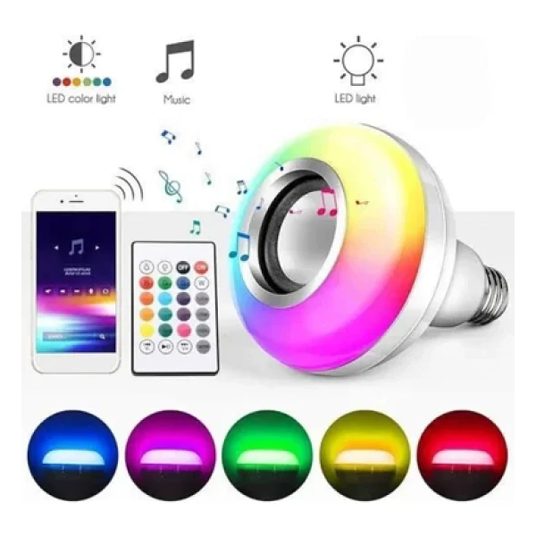 RGB Bluetooth Hoparlör Akıllı RGB LED Işık Renk Değiştirme Ses Bombası Ampül Görünümlü - Görsel 3