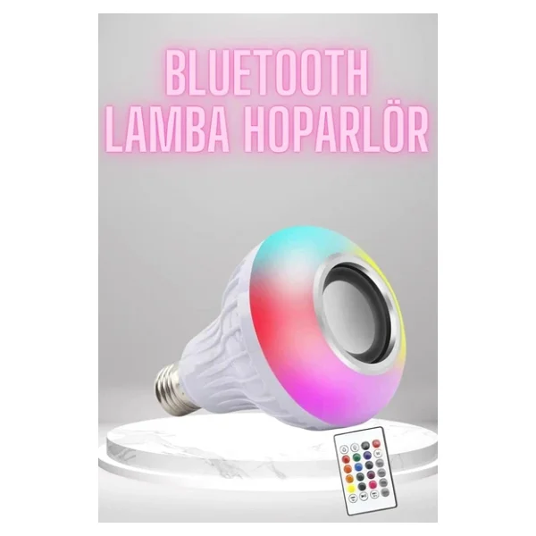 RGB Bluetooth Hoparlör Akıllı RGB LED Işık Renk Değiştirme Ses Bombası Ampül Görünümlü - Görsel 2