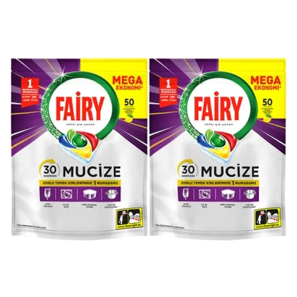 Fairy Mucize Bulaşık Makinesi Deterjanı Kapsülü/Tableti 50 Yıkama X 2 Adet - Görsel 2
