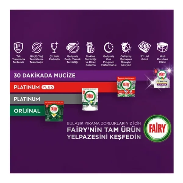 Fairy Mucize Bulaşık Makinesi Deterjanı Kapsülü/Tableti 50 Yıkama X 2 Adet - Görsel 7