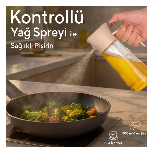 Kumtel 500 Ml Çok Amaçlı Cam Sprey Yağdanlık Hspr-02 - Görsel 3