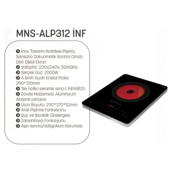Minisan Mns-Alp312 Tekli Elektrikli İndüksiyon Ocak - Görsel 7