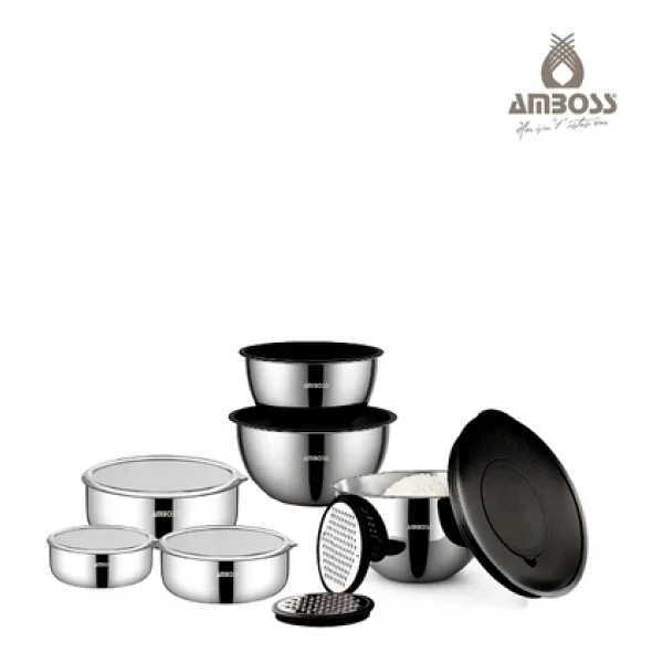 Amboss Mıxkeep Pro 15 Parça Çelik Karıştırma Kabı Ve Saklama Kabı - Görsel 9