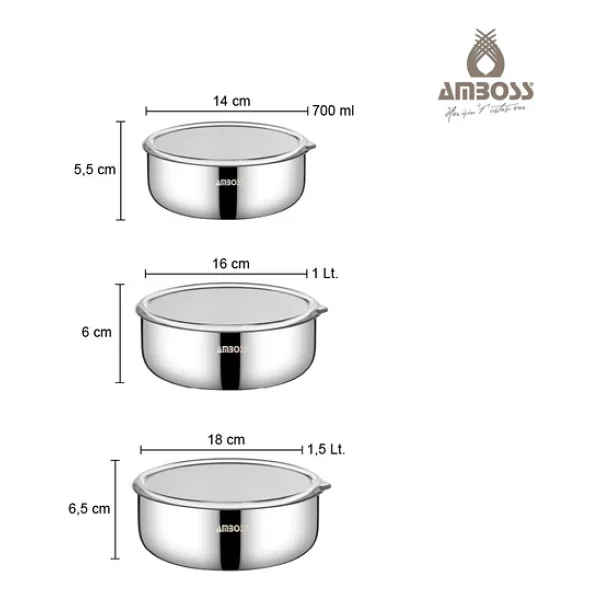 Amboss Mıxkeep Pro 15 Parça Çelik Karıştırma Kabı Ve Saklama Kabı - Görsel 5