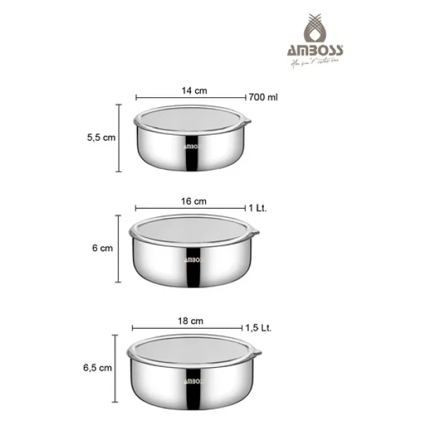 Amboss Mıxkeep Pro 15 Parça Çelik Karıştırma Kabı Ve Saklama Kabı - Görsel 6