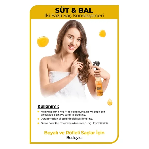 Morfose Süt & Bal İki Fazlı Kondisyoner 400 Ml Fön Suyu - Görsel 7