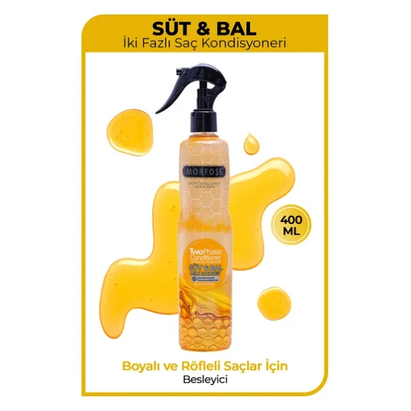 Morfose Süt & Bal İki Fazlı Kondisyoner 400 Ml Fön Suyu - Görsel 5