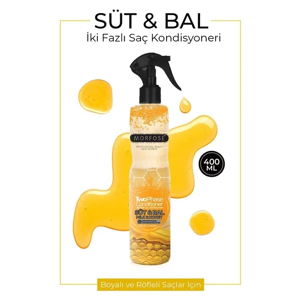 Morfose Süt & Bal İki Fazlı Kondisyoner 400 Ml Fön Suyu - Görsel 4