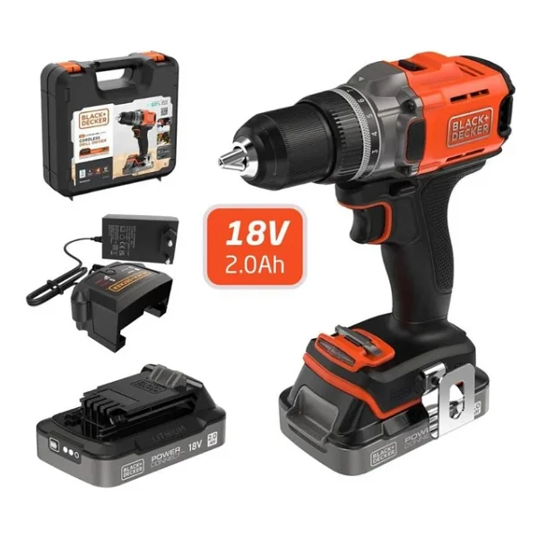 Black+Decker Bcd382d2xk 18 V 2.0 Ah Çift Akülü Delme Vidalama Makinesi - Görsel 3