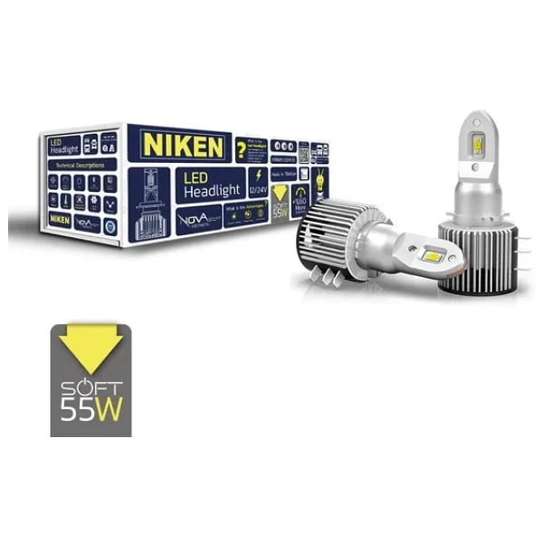 Niken H15 LED Xenon Nova Soft Serisi 55w 18000 Lümen 6500k Beyaz Far Ampulü 2 Adet - Görsel 2