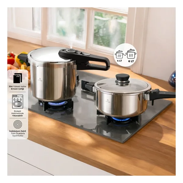 Emsan Fast Cooker 4 Lt +6 Lt Düdüklü Tencere - Görsel 3