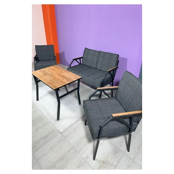 Ufuk Home Aşkın 2+1+1 Masalı Antrasit Bahçe Balkon Takımı - Görsel 3