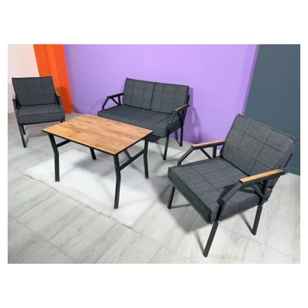 Ufuk Home Aşkın 2+1+1 Masalı Antrasit Bahçe Balkon Takımı - Görsel 2