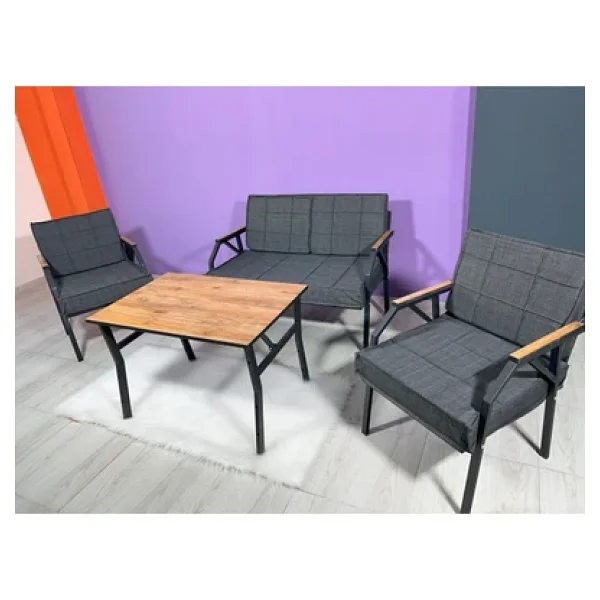 Ufuk Home Aşkın 2+1+1 Masalı Antrasit Bahçe Balkon Takımı - Görsel 4