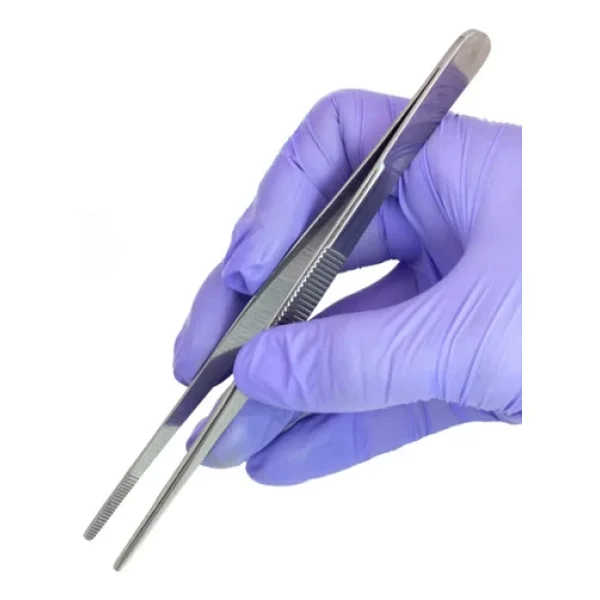 Penset 13 Cm Düz Küt Uçlu Nikel Kaplama - Görsel 3