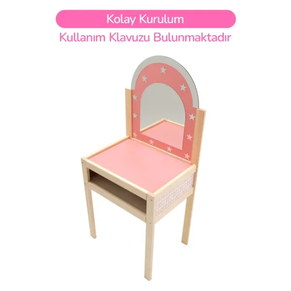 Ahşap Çocuklar İçin Makyaj Masası - Görsel 9