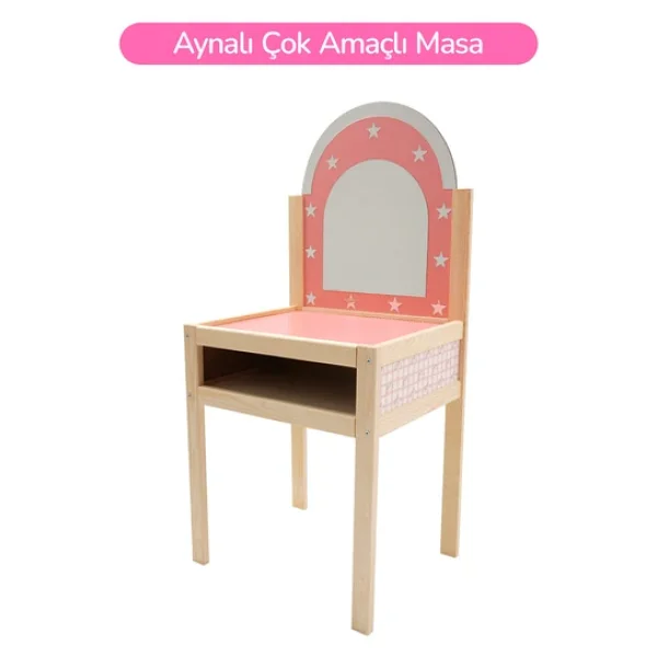 Ahşap Çocuklar İçin Makyaj Masası - Görsel 5