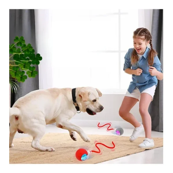 Hareketli Şarjlı Işıklı 360 Derece Dönen Akıllı Oyun Topu Kuyruklu İnteraktif Kedi Köpek Oyun Topu - Görsel 10