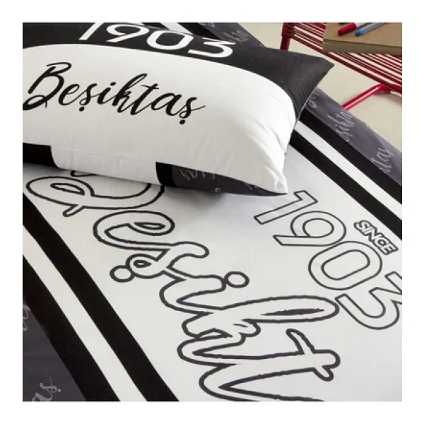 Taç Beşiktaş 1903 Glow Tek Kişilik Nevresim Takımı - Görsel 6