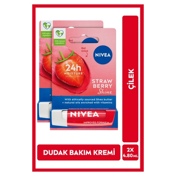 Nivea Çilek Dudak Bakım Kremi 4,8 Gr 2 Adet - Görsel 4