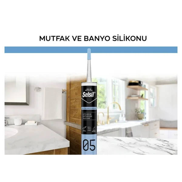 Selsil 05 280 Ml Beyaz Mutfak Ve Banyo Silikonu - Görsel 7