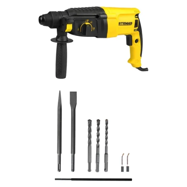 Rtrmax Rtm226set Sds Plus Kırıcı Ve Delici 5'li Set - Eldiven-Çekiç-Uç Tutucu - Görsel 4