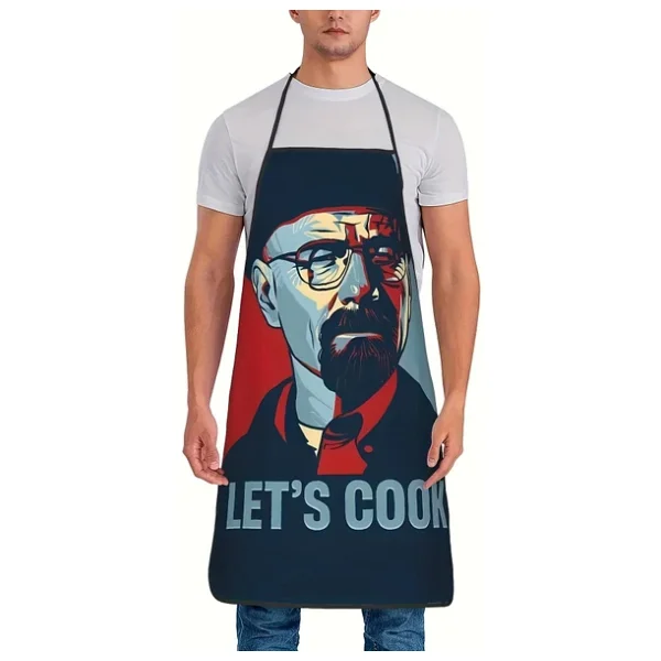 Valkyrie Let's Cook Baskılı Komik Mutfak Önlüğü Unisex Ayarlanabilir Askılı Walter White - Görsel 3
