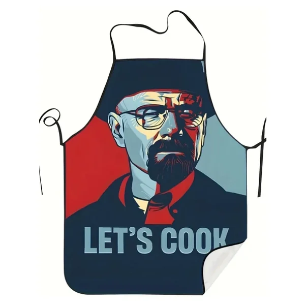 Valkyrie Let's Cook Baskılı Komik Mutfak Önlüğü Unisex Ayarlanabilir Askılı Walter White - Görsel 4
