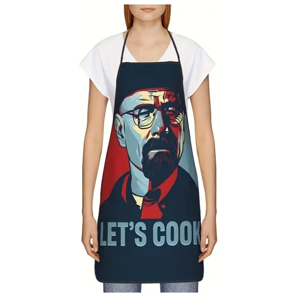 Valkyrie Let's Cook Baskılı Komik Mutfak Önlüğü Unisex Ayarlanabilir Askılı Walter White - Görsel 5