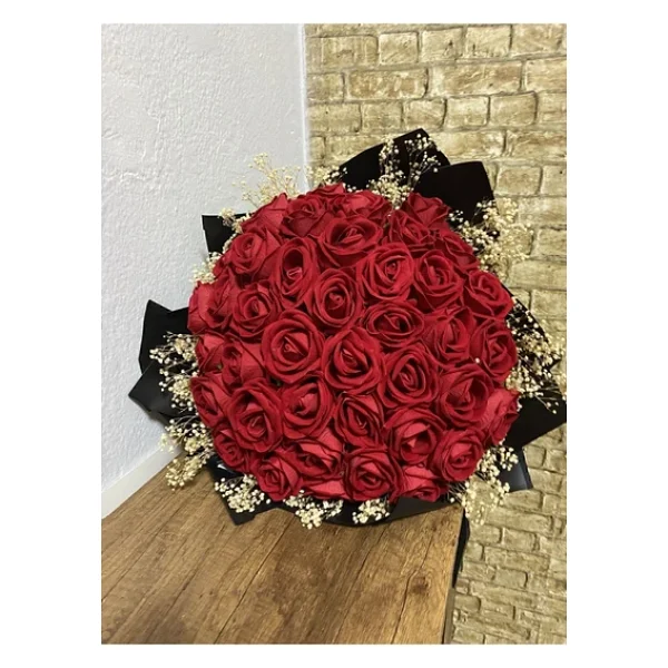 Enka Kırmızı Kız İsteme Çiçeği 41 Adet Kırmızı Yapay Gül Tek Dal 51 - 80 Cm - Görsel 2