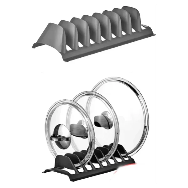 8 Bölmeli Tencere Kapak Rafı - Simple Tabaklık - Kapak Organizeri - Görsel 4