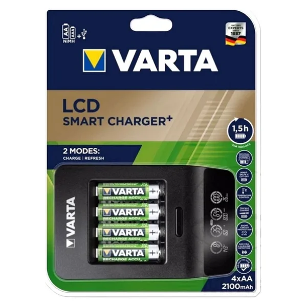 Varta 57684 Smart Lcd Pil Şarj Aleti + 2100 mAh 4'lü Aa Şarjlı Kalem Pil - Görsel 6