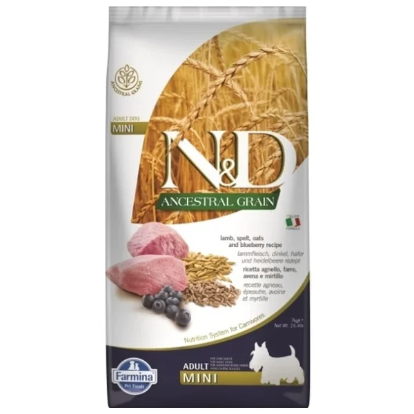 N&D Ancestral Grain Düşük Tahıllı Kuzu Etli Ve Yaban Mersinli 7 Kg Küçük Irk Yetişkin Köpek Maması - Görsel 5