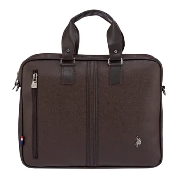 U.S. Polo Assn. 6752 Omuz Askılı Laptop Çantası Evrak Çantası Kahverengi - Görsel 4