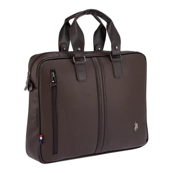 U.S. Polo Assn. 6752 Omuz Askılı Laptop Çantası Evrak Çantası Kahverengi - Görsel 5
