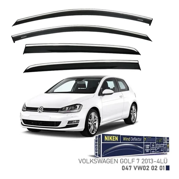 Niken Vw Golf 7 Cam Rüzgarlığı Kromlu 4'lü 2013+ Sonrası - Görsel 6