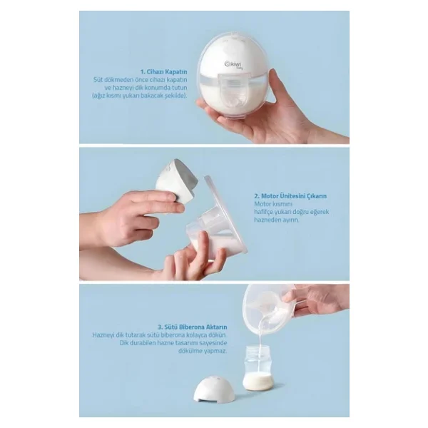 Kiwibaby Kbaby-53 Giyilebilir Göğüs Pompası 1200 mAh Şarjlı & 6 Mod & 180 Ml Hazne - Görsel 6