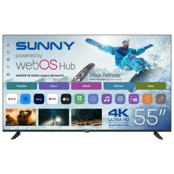 Sunny Sn55uprl Frameless 4K Ultra HD 55" 140 Ekran Uydu Alıcılı Webos Smart LED TV - Görsel 5