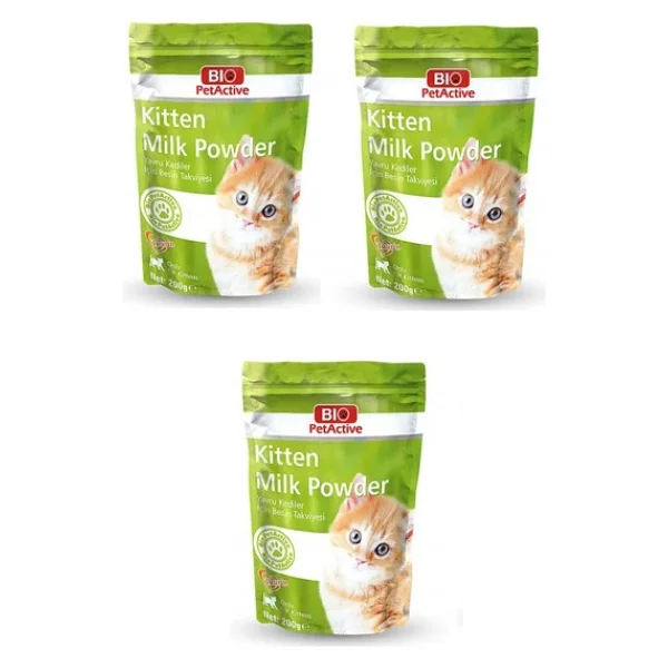 Bio PetActive Kitten Milk Powder Yavru Kedi Süt Tozu 200 Gr. X 3 Adet