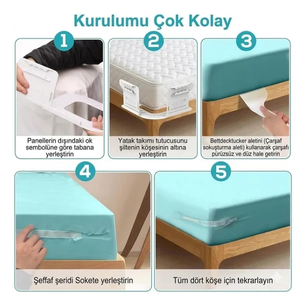 Sunup Sn-29126 Pratik 4'lü Nevresim Çarşaf Tutucu Sabitleyici Tuturucu Düzenleyici - Görsel 4