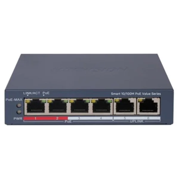 Hikvision Ds-3e1106p-Eı/M 4 Port Poe Switch - Görsel 5