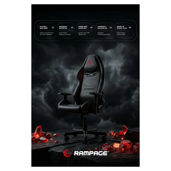 Rampage Kl-R6 Grand Profesyonel Oyuncu Koltuğu - Görsel 10