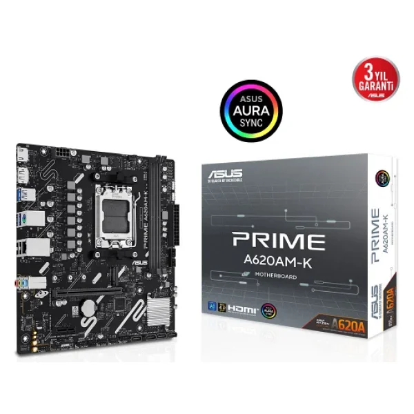 Asus Prime A620am-K AMD Am5 DDR5 Micro Atx Anakart - Görsel 4