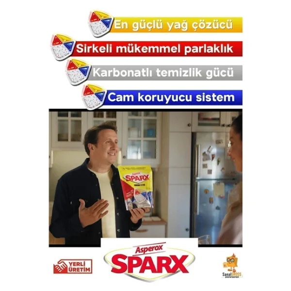 Asperox Sparx Bulaşık Makinesi Tableti 60'lı 2 Adet - Görsel 7