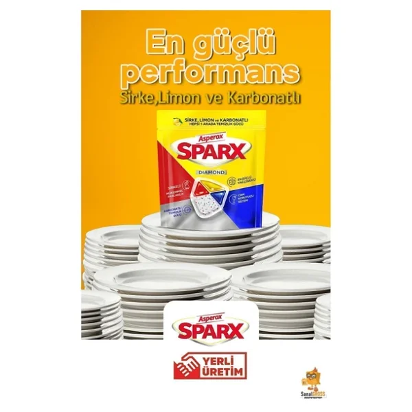 Asperox Sparx Bulaşık Makinesi Tableti 60'lı 2 Adet - Görsel 5