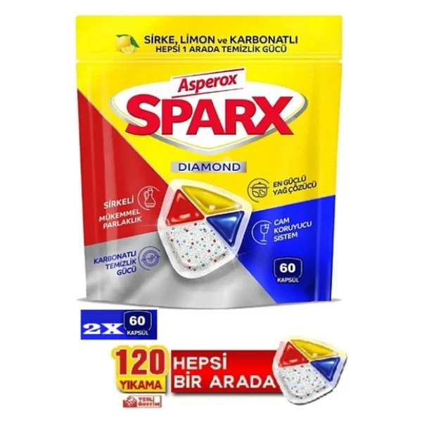 Asperox Sparx Bulaşık Makinesi Tableti 60'lı 2 Adet - Görsel 4