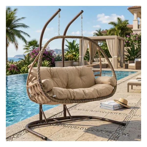 Rehome Malta Çift Kişilik Rattan Bahçe Salıncağı - Görsel 4