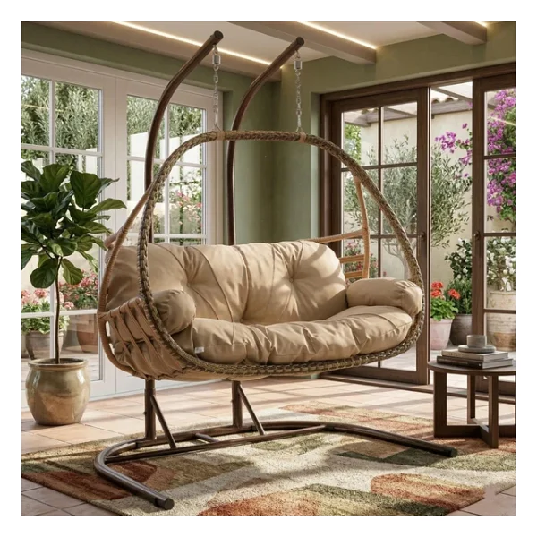 Rehome Malta Çift Kişilik Rattan Bahçe Salıncağı - Görsel 5